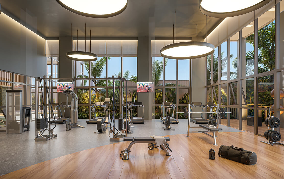 Perspectiva Ilustrada do Fitness Interno
