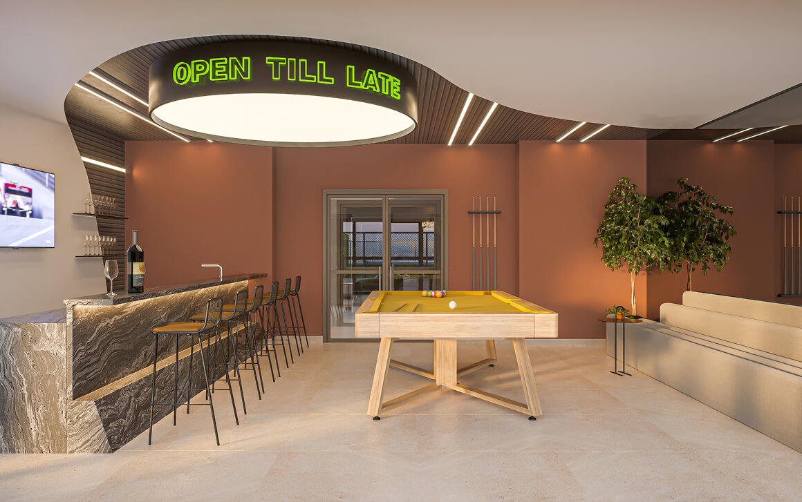 Perspectiva Ilustrada do Sports Bar