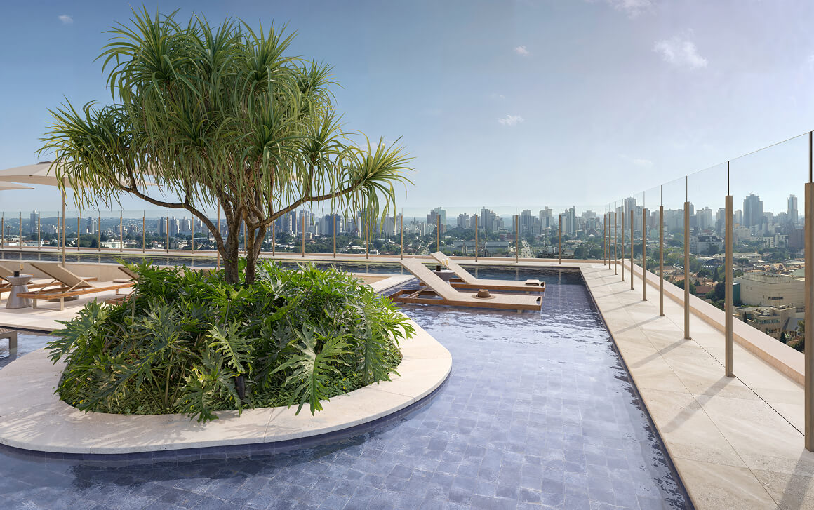 Piscina com Raia — Vista para Bangalôs